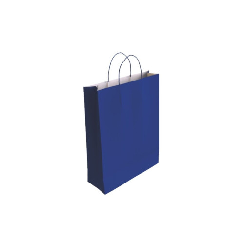 BISMARK - BOLSA PAPEL CON ASAS CELULOSA AZUL S 24X10X32 CM (Ref.329829)