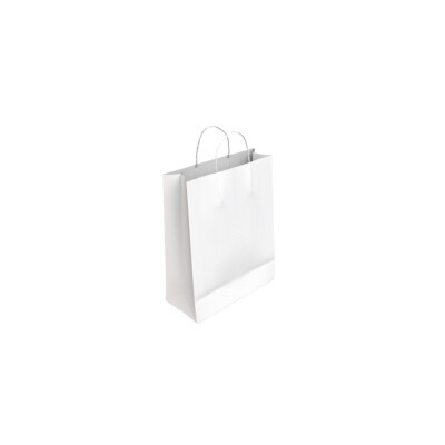 BISMARK - BOLSA PAPEL CON ASAS CELULOSA BLANCO XS 18X8X24 CM (Ref.329812)