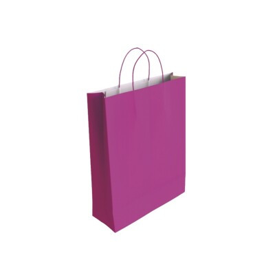 BISMARK - BOLSA PAPEL CON ASAS CELULOSA FUCSIA M 27X12X37 CM (Ref.329818)