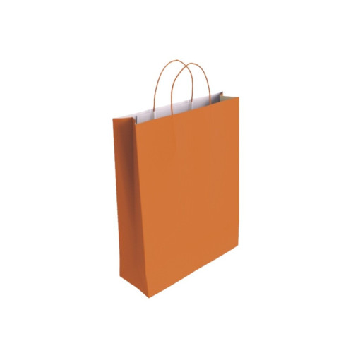 BISMARK - BOLSA PAPEL CON ASAS CELULOSA NARANJA M 27X12X37 CM (Ref.329834)