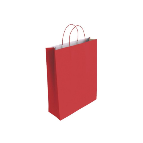 BISMARK - BOLSA PAPEL CON ASAS CELULOSA ROJO M 27X12X37 CM (Ref.329826)