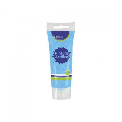 BISMARK - BOTE PINTURA ACRILICA 75 ML AZUL CON GLITTER (Ref.328674)