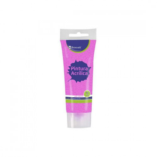 BISMARK - BOTE PINTURA ACRILICA 75 ML ROSA CON GLITTER (Ref.328671)