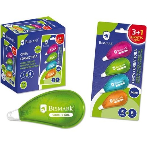 BISMARK - CINTA CORRECTORA MINI 5MMX6M NEÓN (Ref.325762)