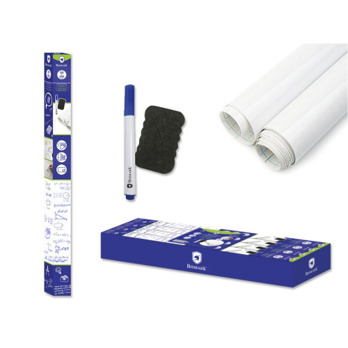 BISMARK - PIZARRA BLANCA ADHESIVA C/ ROTULADOR Y BORRADOR (Ref.328319)