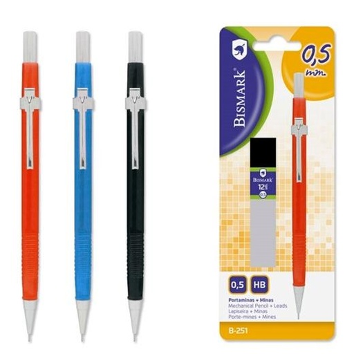 BISMARK - PORTAMINAS CON MINAS 0,5MM BLISTER COLORES SURTIDOS (Ref.321399)