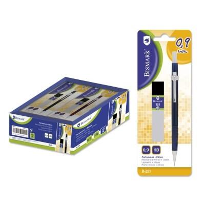 BISMARK - PORTAMINAS CON MINAS 0,9MM BLISTER COLORES SURTIDOS (Ref.321401)