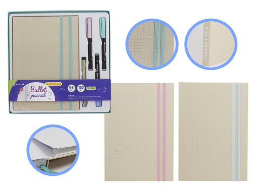 BISMARK - SET LIBRETA BULLET KRAFT + ROTULADORES PINCEL Y BOLIGRAFO INGRAF (Ref.330620)