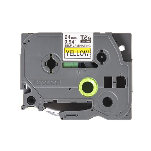 BROTHER - Cinta autolaminada. Texto negro sobre fondo amarillo. Ancho:24 mm. Longitud: 8 m (Ref.TZESL651)