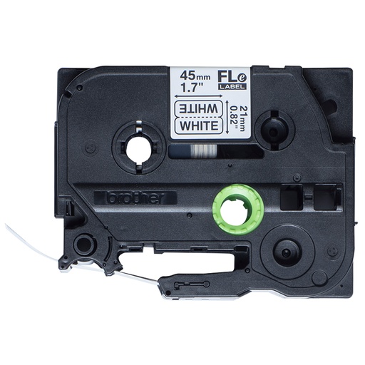 BROTHER - Cinta de etiquetas modo bandera. Texto negro sobre fondo blanco. (Ref.FLE2511)