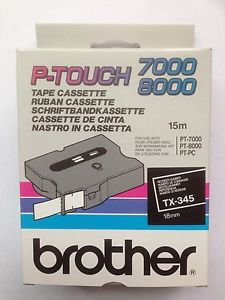 BROTHER - Cinta laminada negro/blanco 18mm (Ref.TX-345)