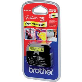 BROTHER - Cinta No laminada amarillo/negro 9mm, 8m (Ref.MK621BZ)