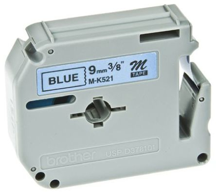 BROTHER - Cinta No laminada Azul / negro 9 mm (Ref.MK521BZ)