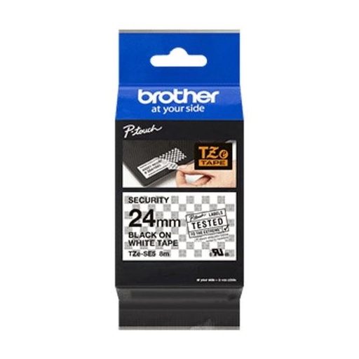 BROTHER - CINTA ROTULADORA LAMINADA NEGRO SOBRE BLANCO 24MMX8M (Ref.TZeSE5)