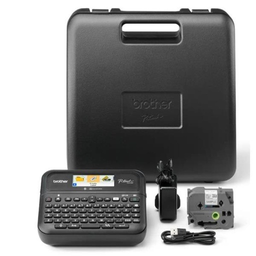BROTHER - ETIQUETADORA ROTULADORA ELECTRÓNICA PT-D610BVP, DE MANO, TECLADO QWERTY, CONECTIVIDAD USB (Ref.PTD610BTVP)