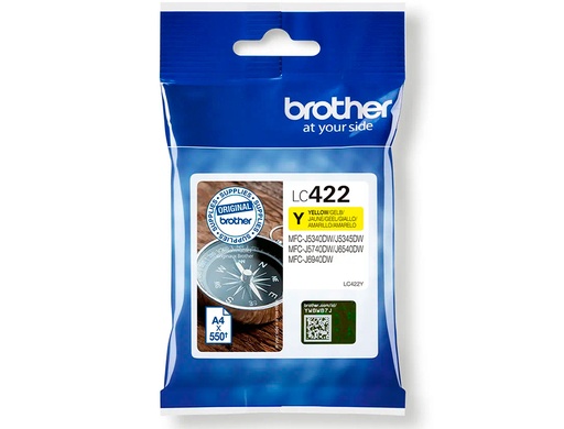 BROTHER - INK-JET LC-422Y YELLOW MFC-J5340DW / MFC-J5740DW / MFC-J6540DW / MFC-J6940DW 550 PAGINAS (Ref.LC422Y)