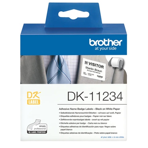 BROTHER - Rollo de Etiquetas precortadas de identificacion 260 etiquetas blancas de 60 x 86 mm (Ref.DK11234)