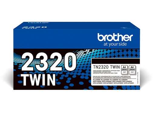 BROTHER - TONER TN-2320 DCPL2520DW /2540D/ MFCL2700DW / 2720DW / 2740DW NEGRO 2600 PAGINAS PACK 2 UNIDADES (Ref.TN2320TWIN)