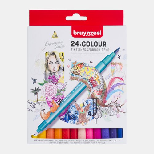 BRUYNZEEL - ROTULADOR FIBRA TALENS ART CREATIONS DOBLE PUNTA CAJA de 24 (Ref.60325024)