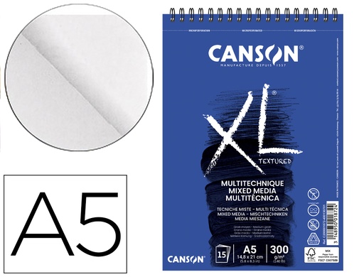 CANSON - XL Mix Media Bloc de hojas de papel para bellas artes 30 hojas (Ref.C200001872)