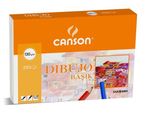CANSON - LAMINA GUARRO- DIBUJO BASIK 130g A4 con CAJETIN (Ref.C200401576)