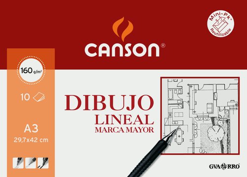 CANSON - LAMINA GUARRO- DIBUJO MARCA MAYOR 160g MINI-PACK de 10 A3 (Ref.C200408991)