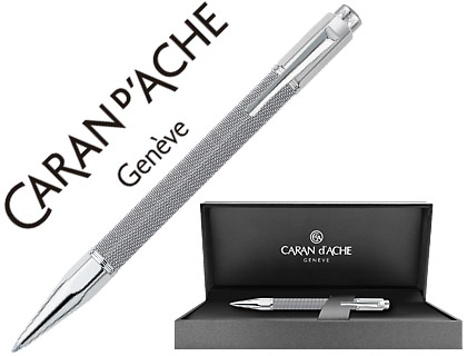 CARAN D'ACHE - BOLIGRAFO VARIUS IVANHOE COTA DE MALLA ACERO GRIS PLACADO RODIO CON ESTUCHE PUNTA MEDIA (Ref.4480-014)