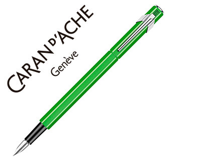 CARAN D'ACHE - PLUMA 840 POP LINE VERDE LIMON FLUOR A CUERPO ALUMINIO CON ESTUCHE PUNTO MEDIO (Ref.840-230)