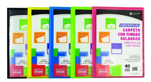 CARCHIPLAS - CARPETA FUNDAS (TARIFARIO) CARCHIVO PP -BOOK FLEXIBLE CANGURO Fº 40 F. AMARILLO (Ref.50354019)