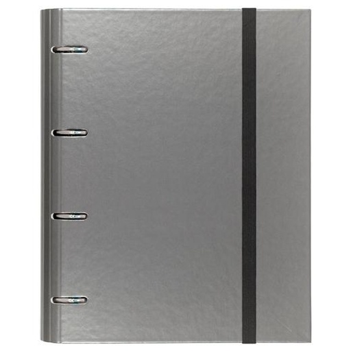 CARCHIVO - CARPEBLOCK METAL CARPETA CARTÓN FORRADO PLASTIFICADO A4 ANILLAS MIXTAS 4X35MM C/RECAMBIO 100H 4X4 GRIS (Ref.12257408)
