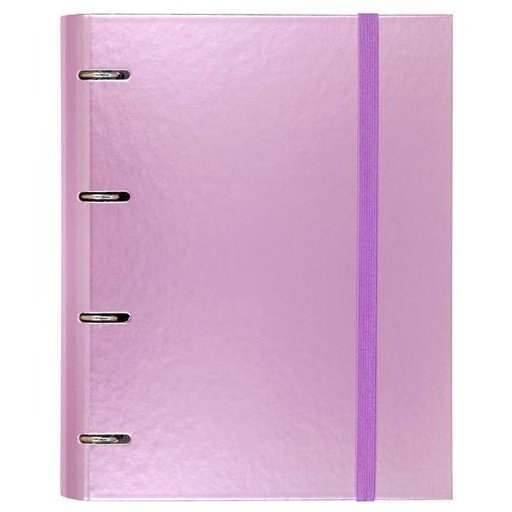 CARCHIVO - CARPEBLOCK METAL CARPETA CARTÓN FORRADO PLASTIFICADO A4 ANILLAS MIXTAS 4X35MM C/RECAMBIO 100H 4X4 MALVA (Ref.12257418)