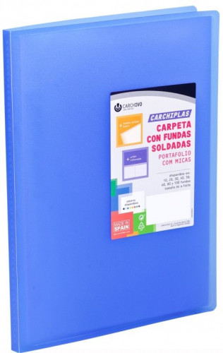 CARCHIVO - CARPETA CARCHIPLAS-BOOK A4 POLIPROPILENO 50 FUNDAS SOLDADAS AZUL (Ref.50305050)