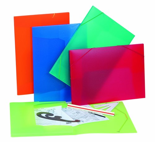 CARCHIVO - CARPETA de DIBUJO PP TRANS. GOMAS y SOLAPAS A3 (5 col.surt.) (Ref.3641K)