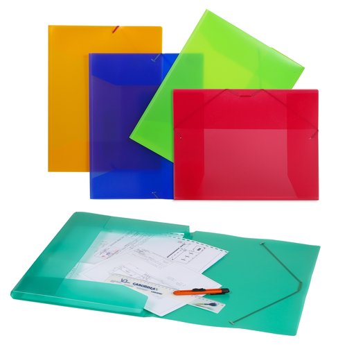 CARCHIVO - CARPETA de DIBUJO PP TRANS. GOMAS y SOLAPAS A3 AZUL (Ref.2034K50)