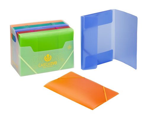 CARCHIVO - CARPETA de GOMAS y SOLAPAS PP TRANS. 4º FLUOR (Ref.2025KF)