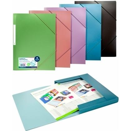 CARCHIVO - CARPETA METAL TRES SOLAPAS GOMAS A4 POLIPROPILENO ROSA METALIZADO (Ref.20180125)