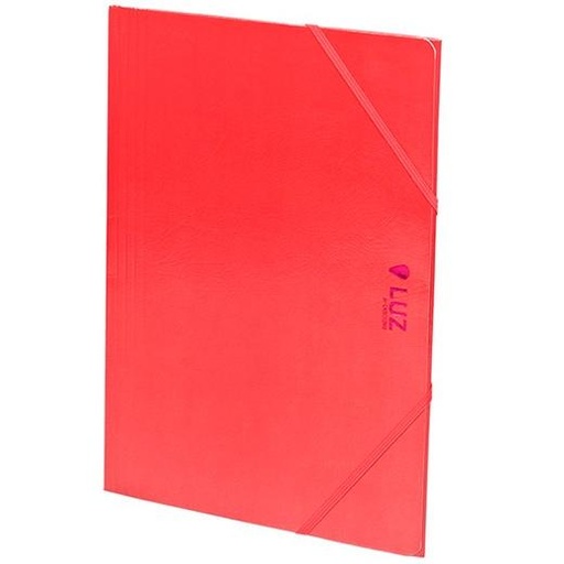 CARCHIVO - CARPETA SOLAPAS CARTON "LUZ" TAMAÑO FOLIO CON GOMA COLOR ROJO (Ref.2033L60)