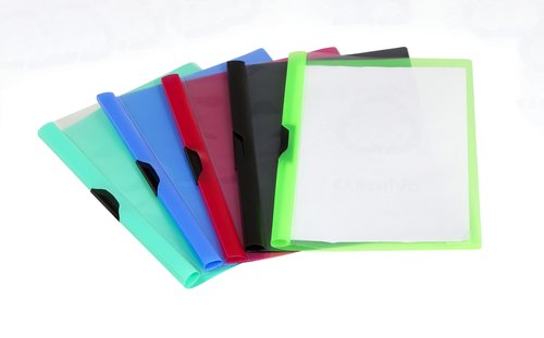 CARCHIVO - DOSSIER CLIP PP TRANSL. A4 pinza METAL 30h (5 colores) (Ref.1012K)