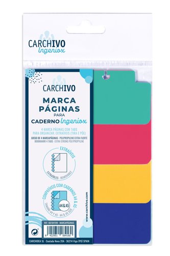 CARCHIVO - MARCAPÁGINAS INGENIOX EXTRAÍBLES 4 POSICIONES POLIPROPILENO OPACO (Ref.66164199)