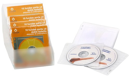 CARCHIVO - PORTA-CD DOBLE PP ACOLCHADO TRANSPARENTE BLISTER DE 10 (Ref.354K)