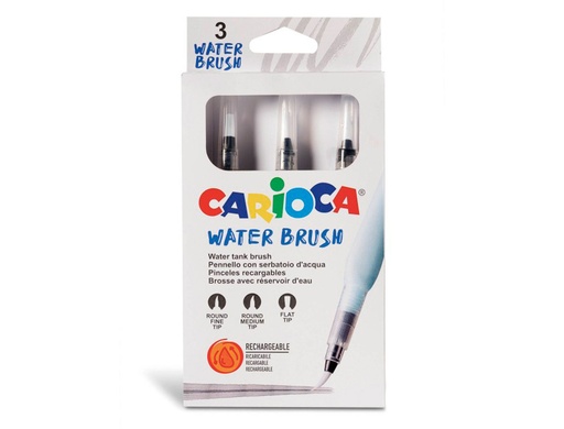 CARIOCA - Pinceles Recargables Water Brush - 3 Uds (Ref.43170)