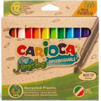 CARIOCA - ESTUCHE 12 ROTULADORES JUMBO ECO FAMILY PUNTA MAXI C/SURTIDOS (Ref.43101)