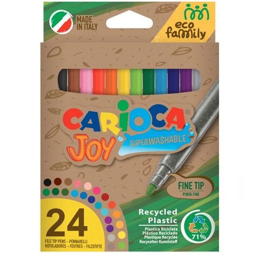CARIOCA - ESTUCHE 24 ROTULADORES JOY ECO FAMILY PUNTA FINA C/SURTIDOS (Ref.43103)