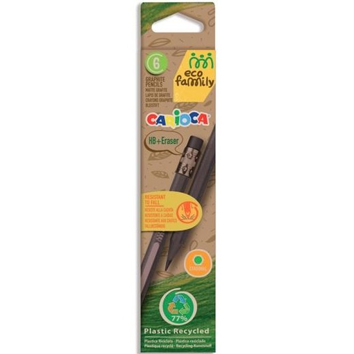 CARIOCA - ESTUCHE 6 LÁPICES DE GRAFITO TITA ECO FAMILY HB CON GOMA (Ref.43091)