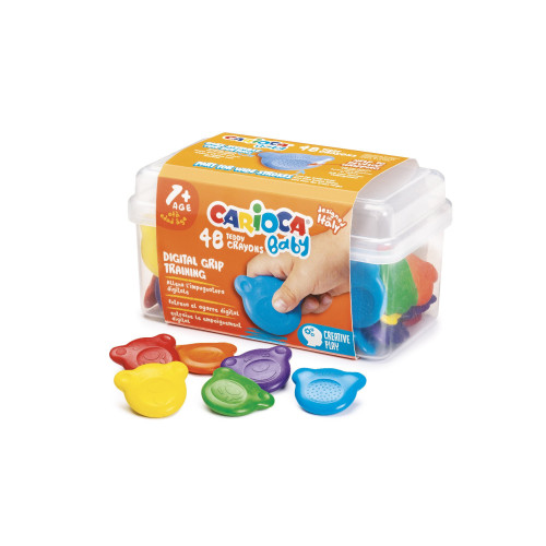 CARIOCA - ESTUCHE CERAS BABY TEDDY CRAYONS 1+ PLASTIC CASE 48 PCS (Ref.42958)
