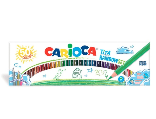 CARIOCA - LAPICES DE COLORES TITA CAJA DE 50 UNIDADES COLORES SURTIDOS (Ref.42990)