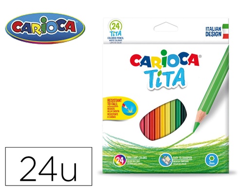 CARIOCA - LAPICES de COLORES TITA HEXAGONAL estuche de 24 (Ref.42794)