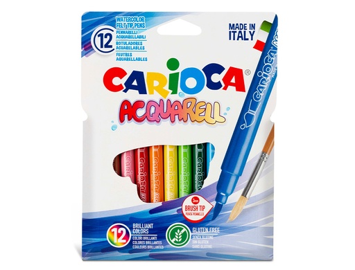 CARIOCA - ROTULADOR FIBRA LAVABLE ACQUARELL CAJA de 12 (Ref.42747)