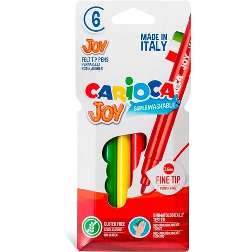 CARIOCA - ROTULADOR JOY PUNTA FINA ESTUCHE 6U C/SURTIDOS (Ref.40549)
