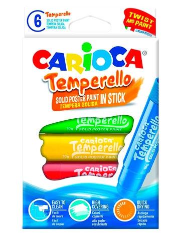 CARIOCA - TÉMPERA SÓLIDA TEMPERELLO COLORES - CAJA DE 6 (Ref.42739)